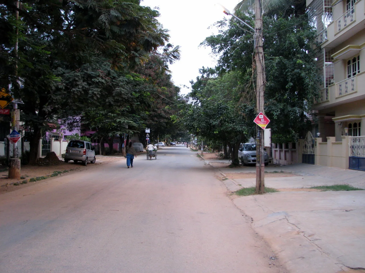 A street in AECS Layout, photographed in May 2012, near the Brookefield-side BEML Layout reference.