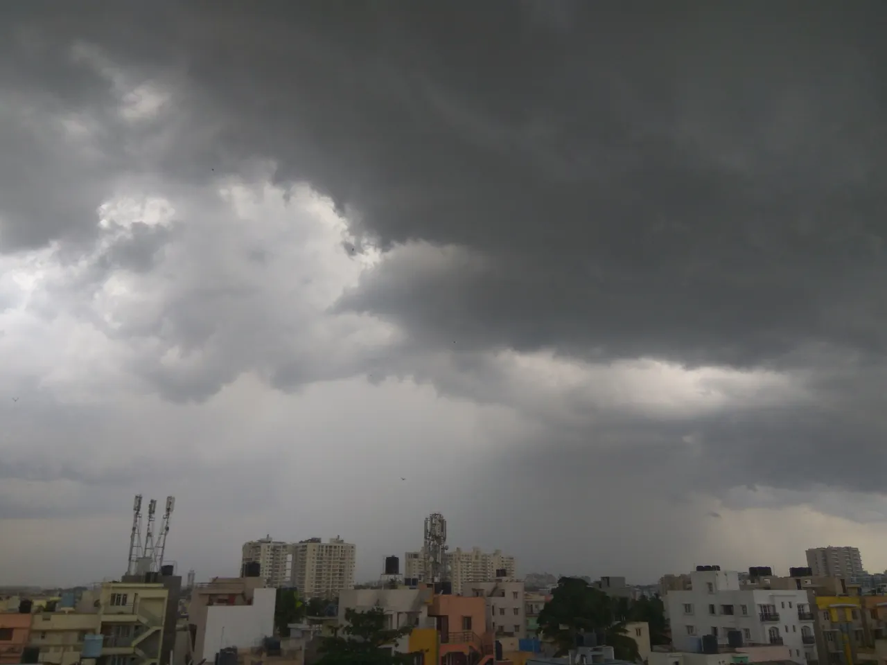 Bangalore BTM View in rainy Clouds.