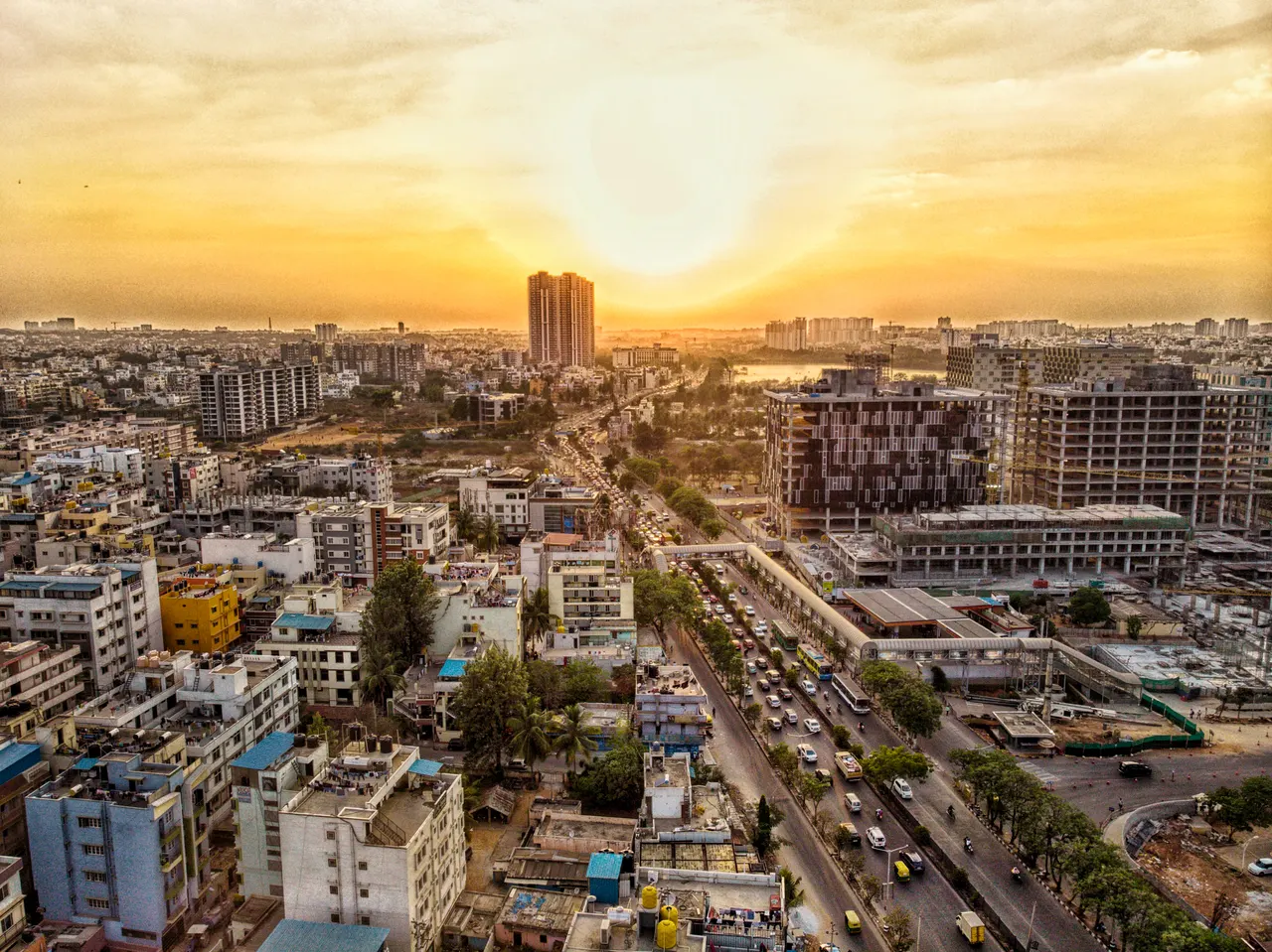 Sunset at Nagawara, Bangalore (2019).