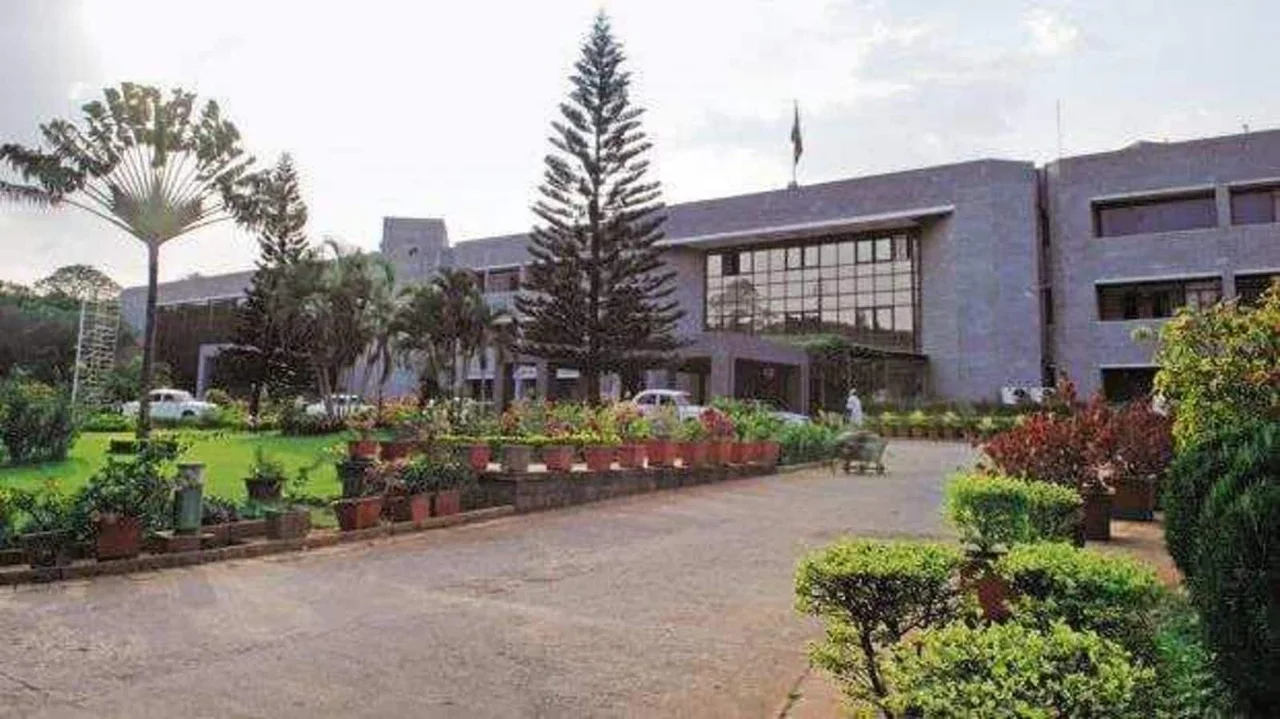 ISRO headquarters, Antariksh Bhavan, on New BEL Road.